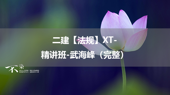 武海峰2025年二级建造师【法规】XT-精讲班百度云网盘下载-（完整）