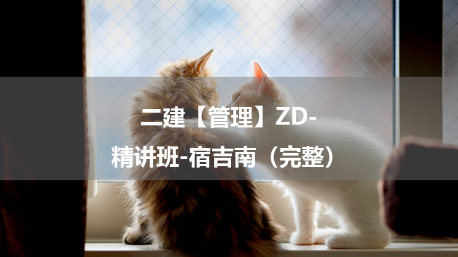 宿吉南2025年二级建造师【管理】ZD-精讲班百度云网盘下载-（完整）