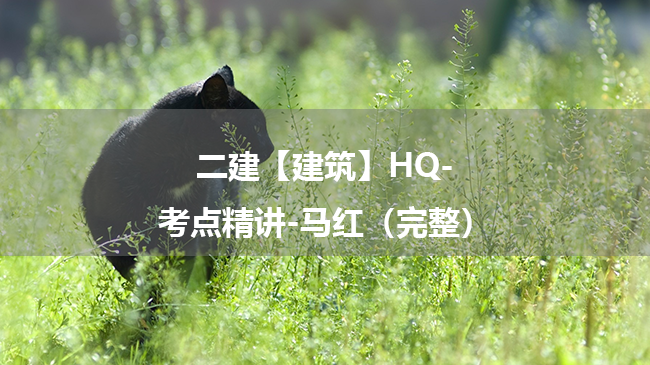 马红2025年二级建造师【建筑】HQ-考点精讲百度云网盘下载（完整）