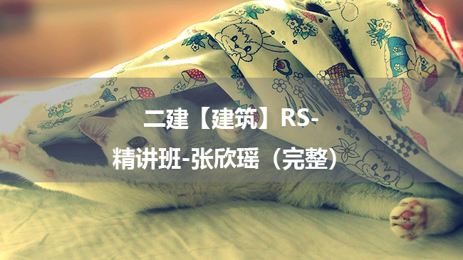 张欣瑶2025年二级建造师【建筑】RS-精讲班百度云网盘下载-（完整）